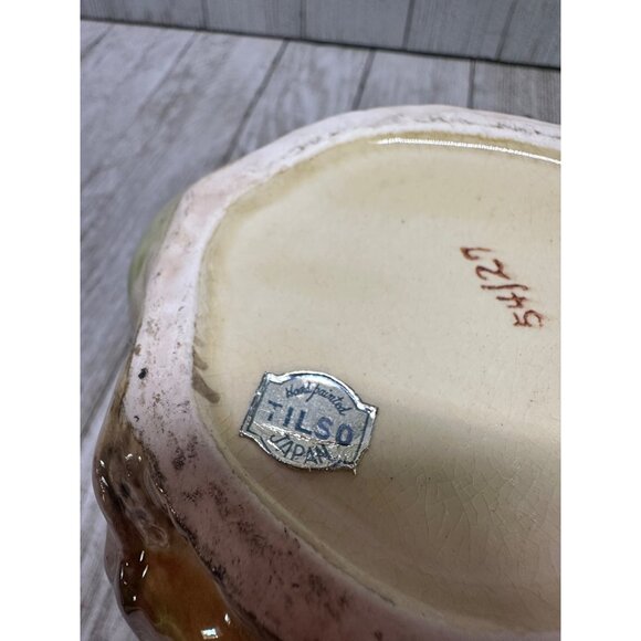 Vtg Ceramic Hand-Painted Tilso Japanese Fruit Decorated Biscuit Jar W/ Lid 4.5" - Picture 8 of 11